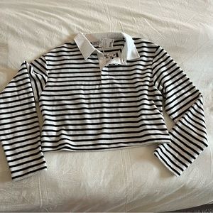NWT striped cropped sweater